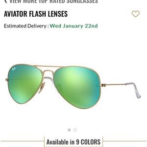 Ray Ban Aviator Green Lens Glasses